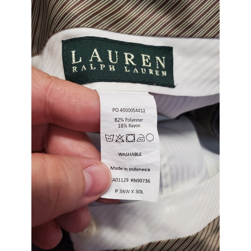 Lauren Ralph Lauren Gray Trousers Dress Pants Men 38x30 Office Classic Academia - Picture 4 of 5